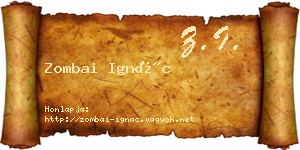 Zombai Ignác névjegykártya